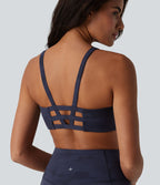 Halara UltraSculpt™ Brassière de sport yoga maintien léger col U à découpes imprimé camouflage