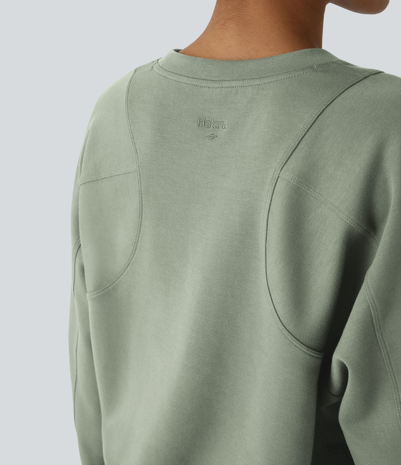 Sweatshirt Casual Solide à Manches Raglan et Col Rond