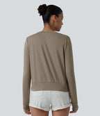 T-shirt casual col rond manches longues coupe ample