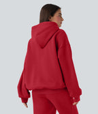 Sweat à capuche en coton molleton manches longues avec poches