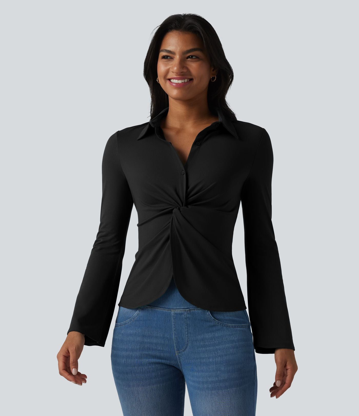 Chemise pour le bureau manches longues à volants