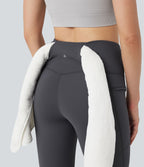 Legging 7/8 en molleton taille haute de randonnée avec poches