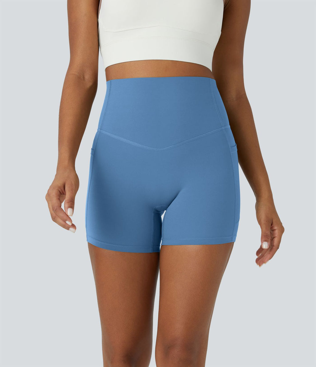 Short cycliste d'entraînement gainant taille haute UltraSculpt™ SoCinched à poches latérales 12,5 cm