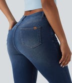 Halara Flex™ Jean slim casual capri taille haute avec fentes et poches