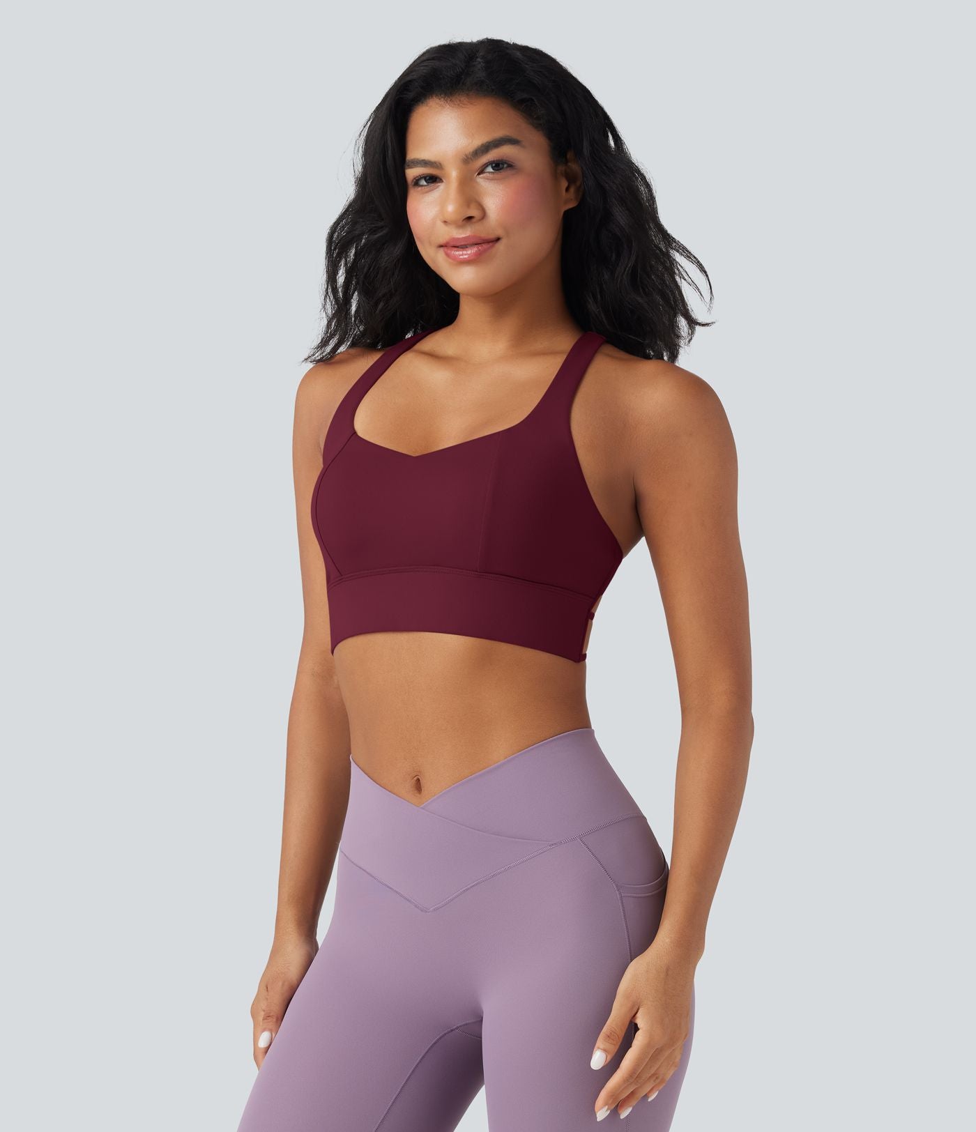 Brassière de sport yoga soutien souple dos nageur à bretelles croisées bonnets A-C