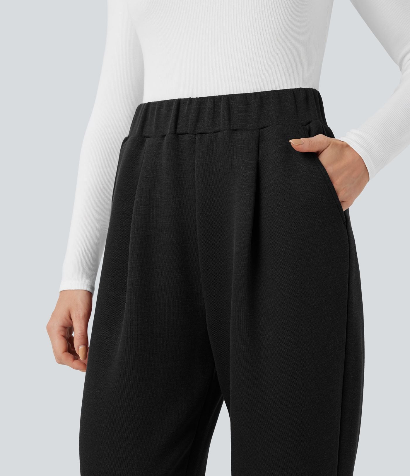 Pantalon décontracté SpacerTek™ taille haute, coupe fuselée avec poches