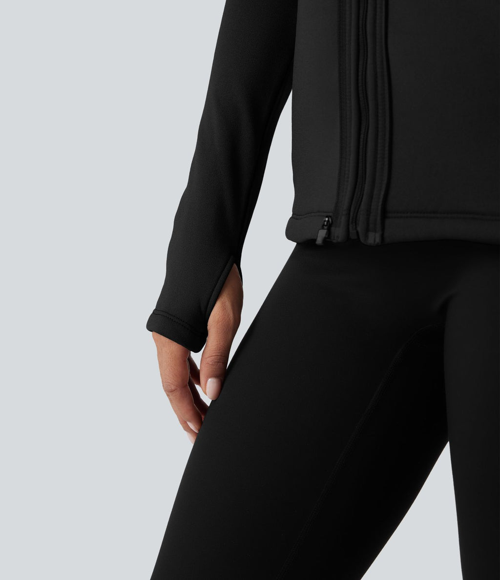Veste polaire PuffFlex 3-en-1 à col montant et manches longues avec passe-pouces et gilet matelassé avec poches