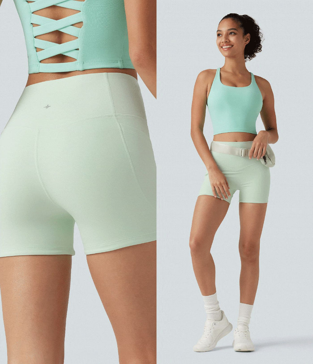 Short cycliste d’entraînement Halara UltraSculpt™ 8cm taille haute gainant avec poches