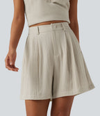 Short décontracté taille haute avec poches