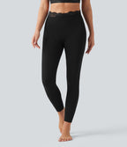 Legging de yoga Halara UltraSculpt™ taille haute, ceinture en V, dentelle contrastée, à poches
