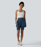 Short de yoga 2-en-1 SoftlyZero™ Airy effet frais InstantCool taille ultra-haute 22,8 cm avec poches