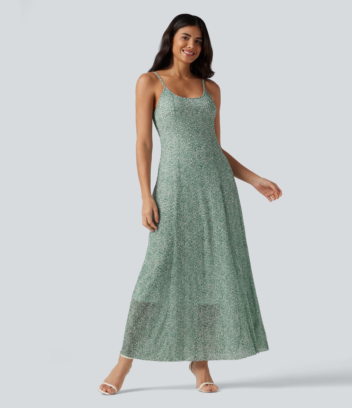 Robe nuisette longue fluide en tulle à pois pour demoiselle d'honneur et invitée de mariage