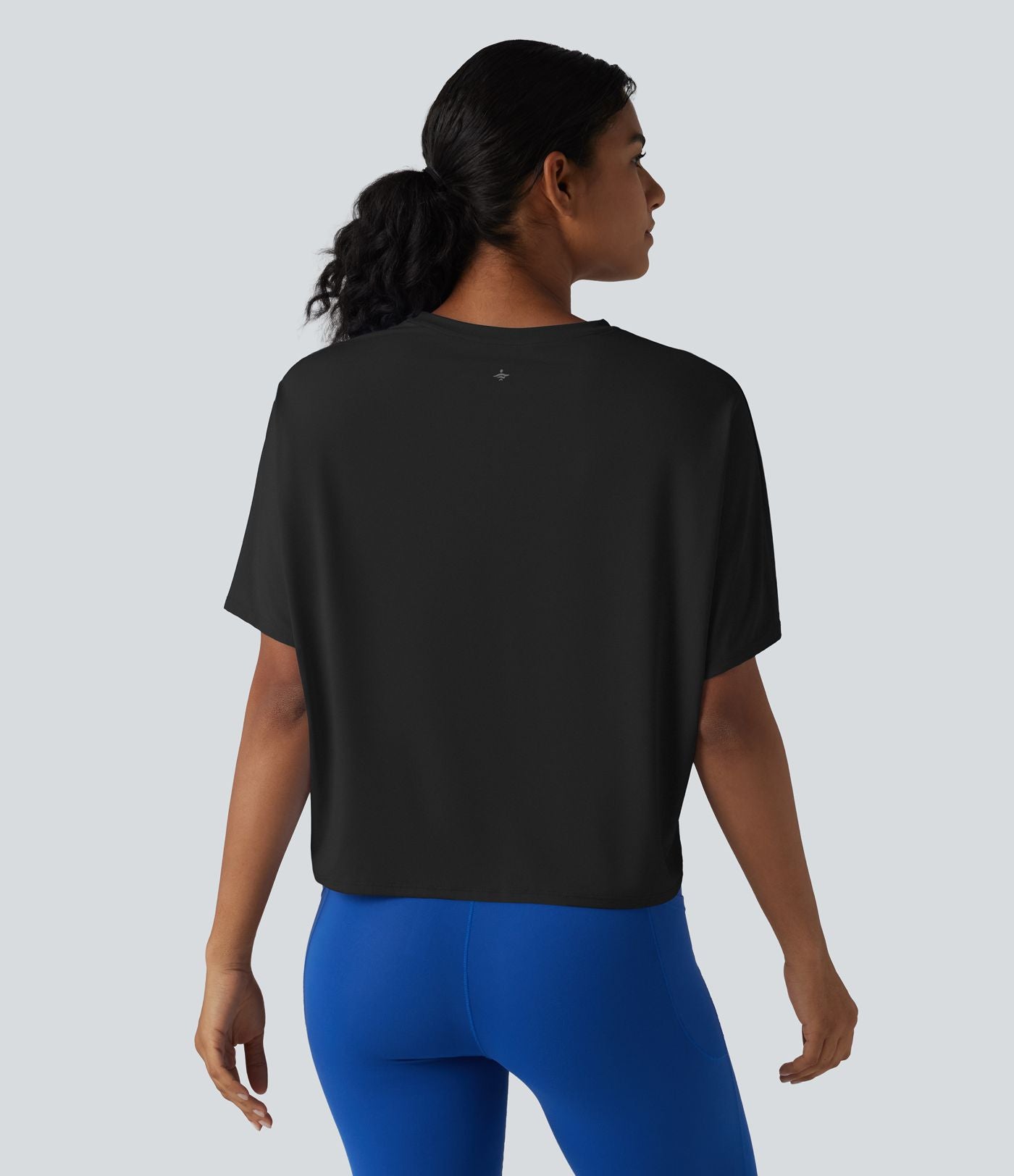 Haut de sport yoga col rond manches chauve-souris décontracté effet frais InstantCool séchage rapide, protection solaire UPF50+