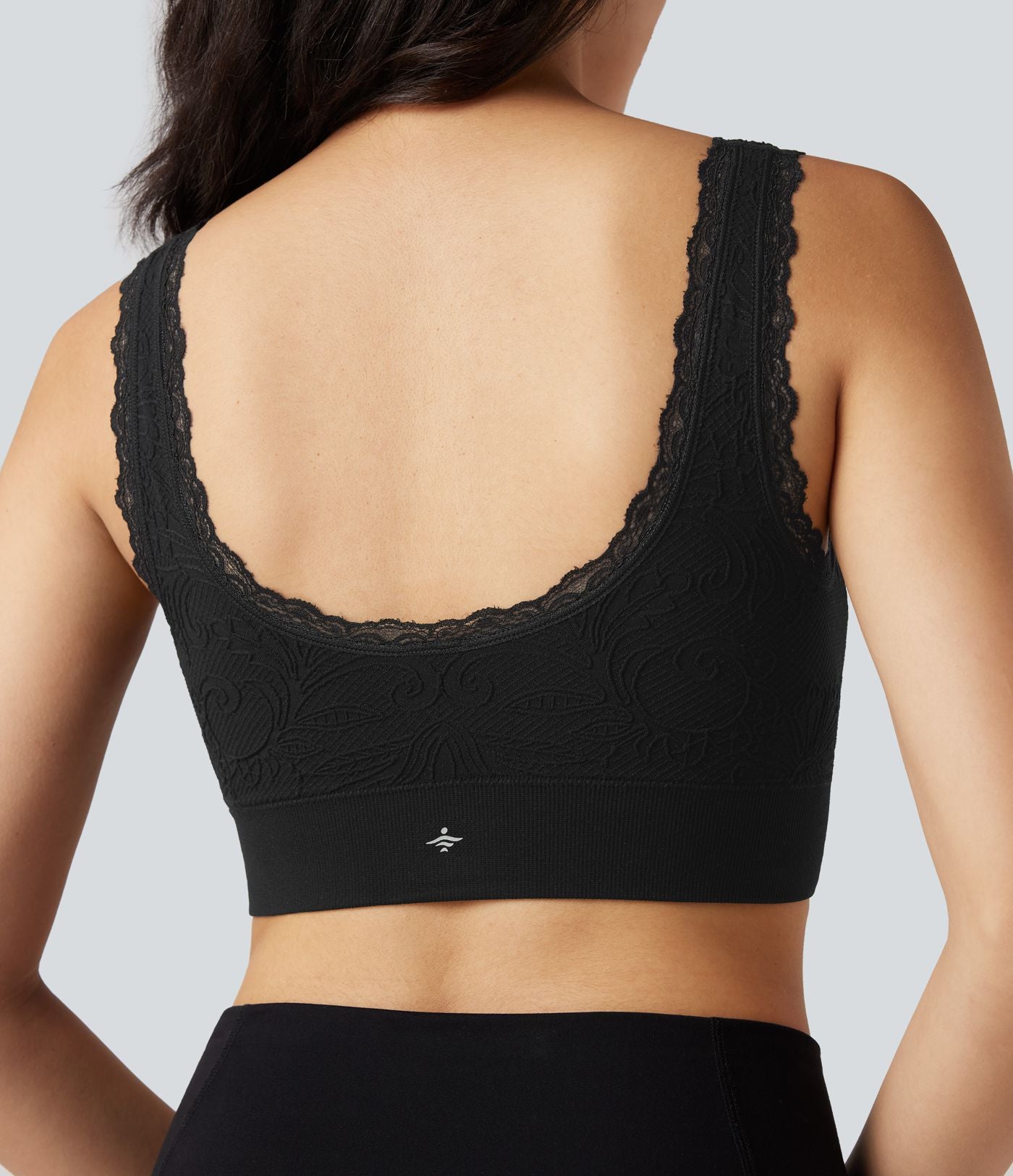 Brassière de sport yoga maintien léger col U en dentelle sans couture OneForm Seamless Flow