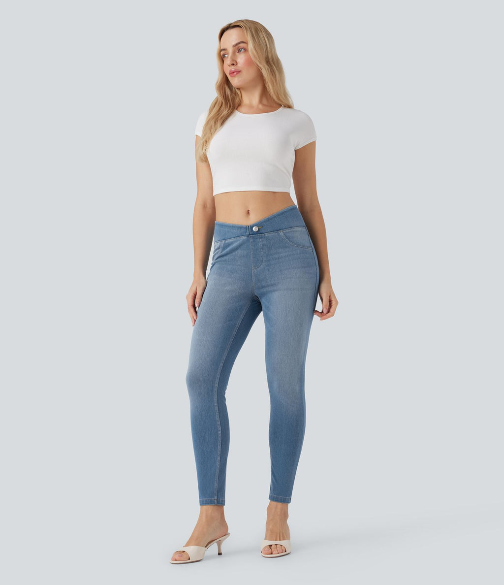 Jean skinny Halara Flex™ coupe en V taille mi-haute 7/8 avec poches