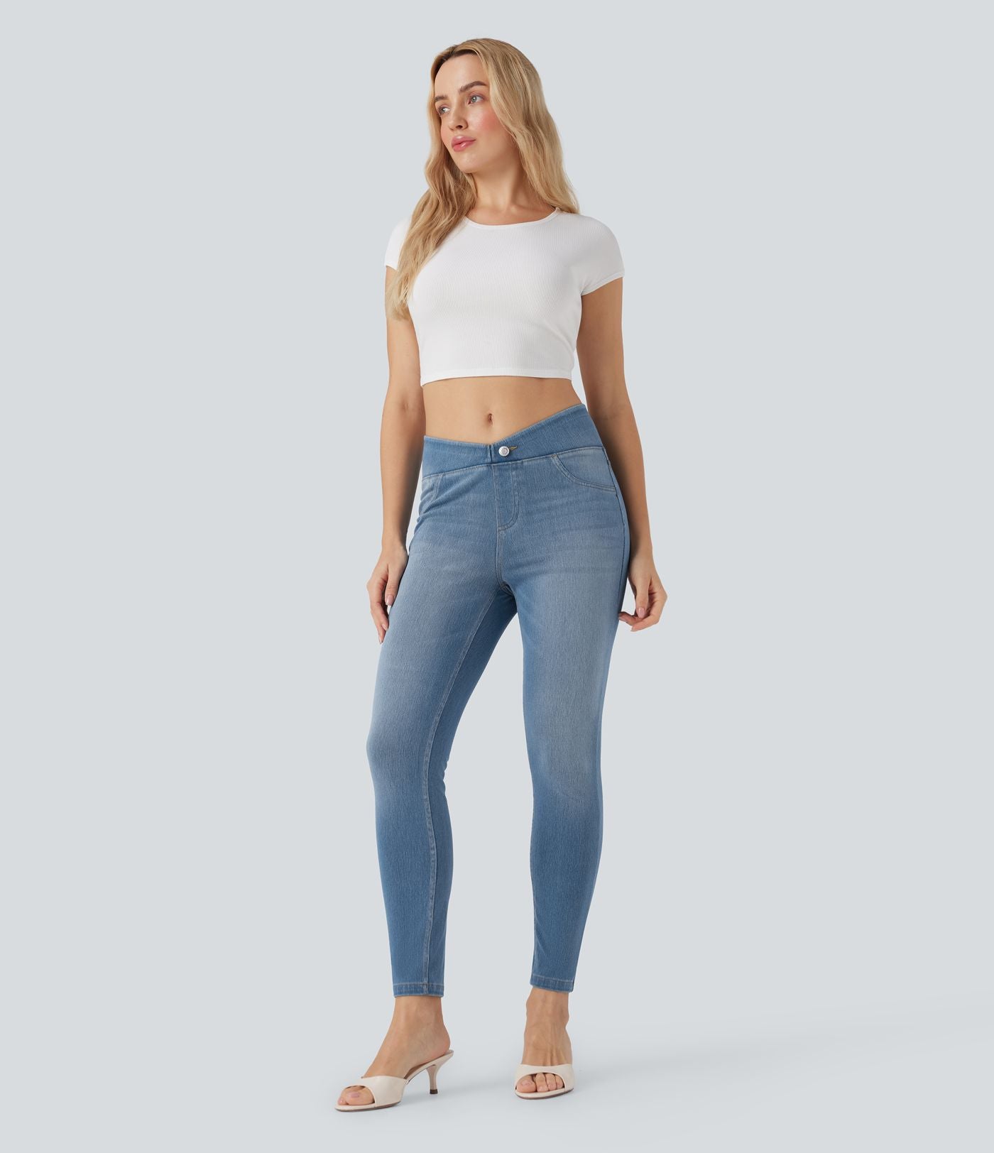 Jean skinny Halara Flex™ coupe en V taille mi-haute 7/8 avec poches