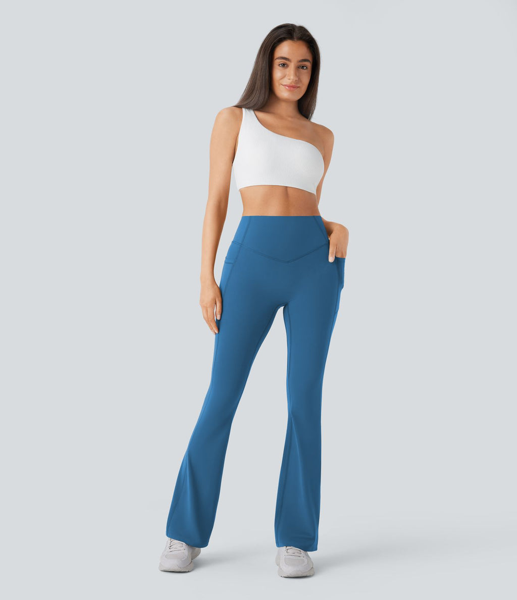 Pantalon de yoga à coupe bootcut gainant galbant taille haute avec effet scrunch et poches Halara UltraSculpt™