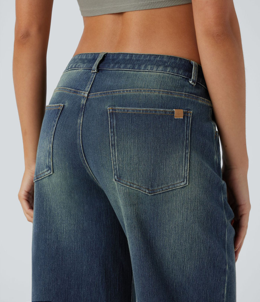 Jean ample délavé taille basse Halara Flex™ à poches multiples
