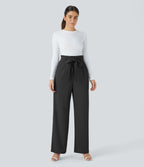 Pantalon de travail Halara Flex™ paper bag large taille haute, avec ceinture et poches
