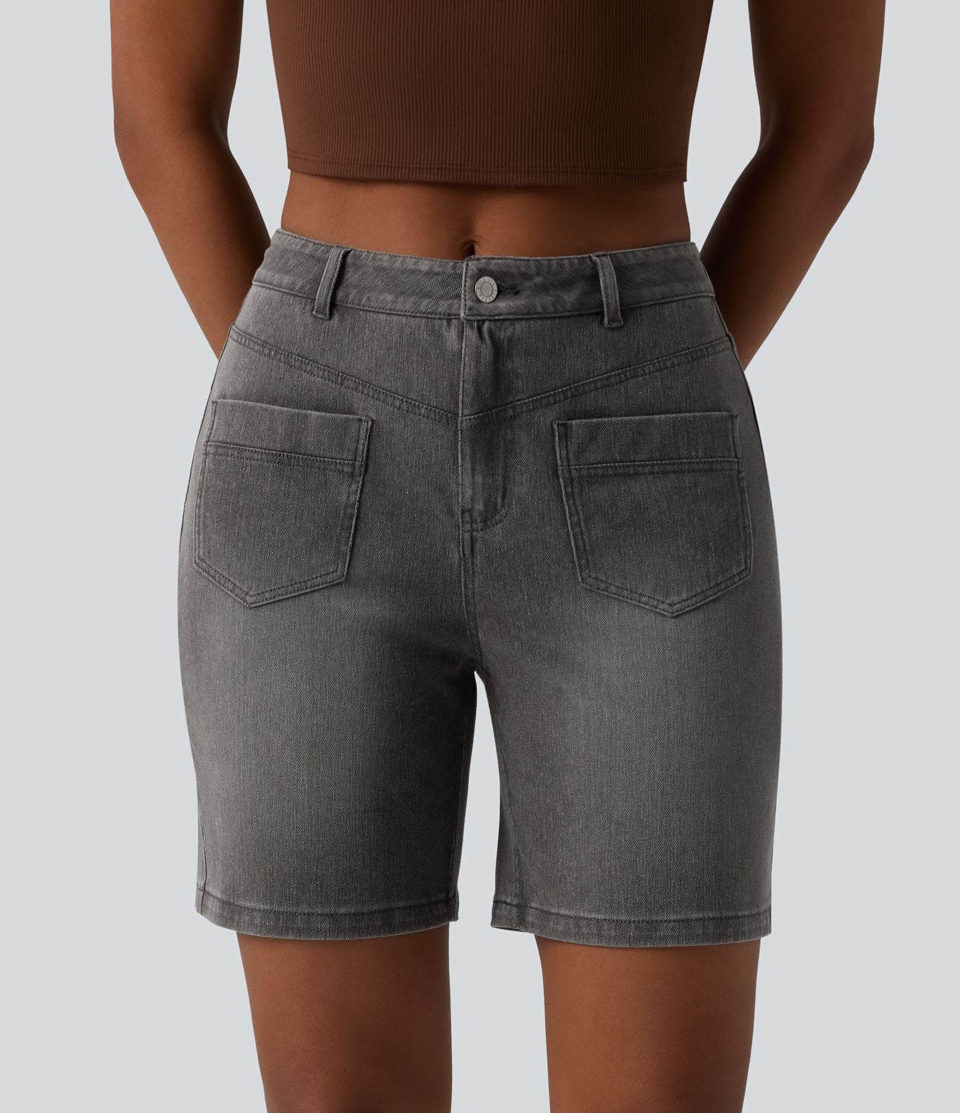 Short denim décontracté Halara Flex™ taille mi-haute 17,5 cm avec poches