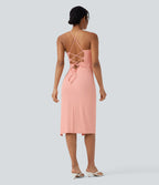 Robe moulante SoftlyZero™ Airy croisée froncée laçage effet frais InstantCool, bonnets E-G, protection solaire UPF50+