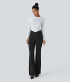 Pantalon croisé taille haute