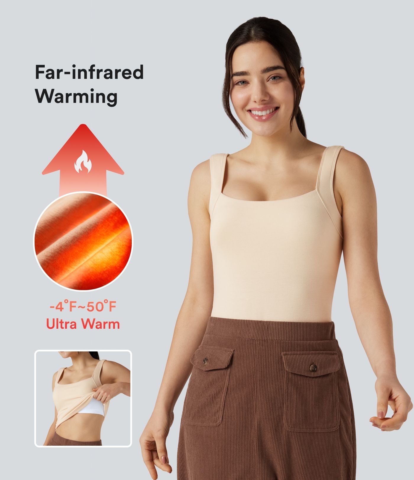 Débardeur chaud décolleté carré