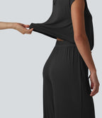 Combinaison casual sans manches col V cordon de serrage avec poches - Easy Peasy