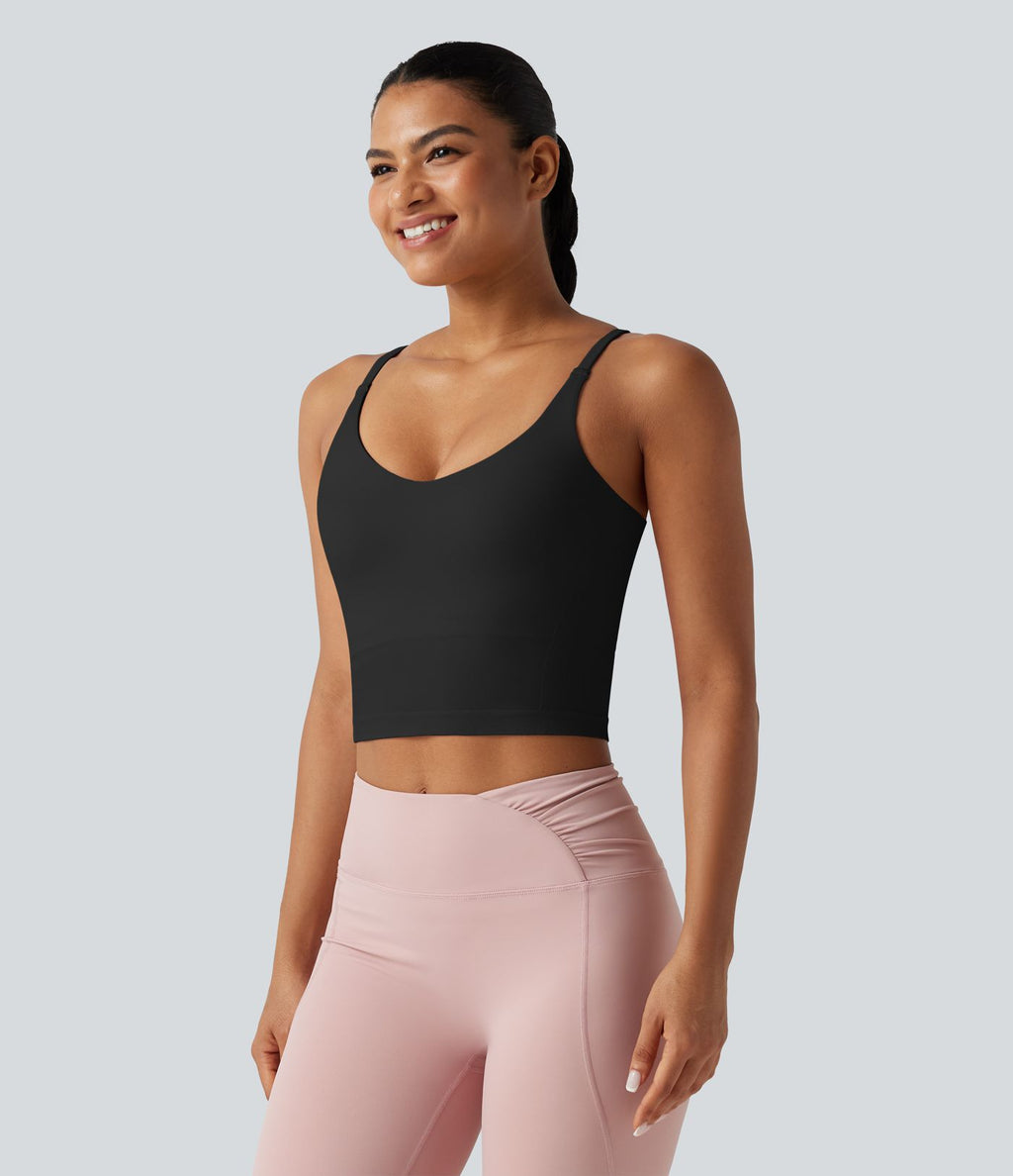 Débardeur de yoga court OneForm Seamless Flow, brassière intégrée