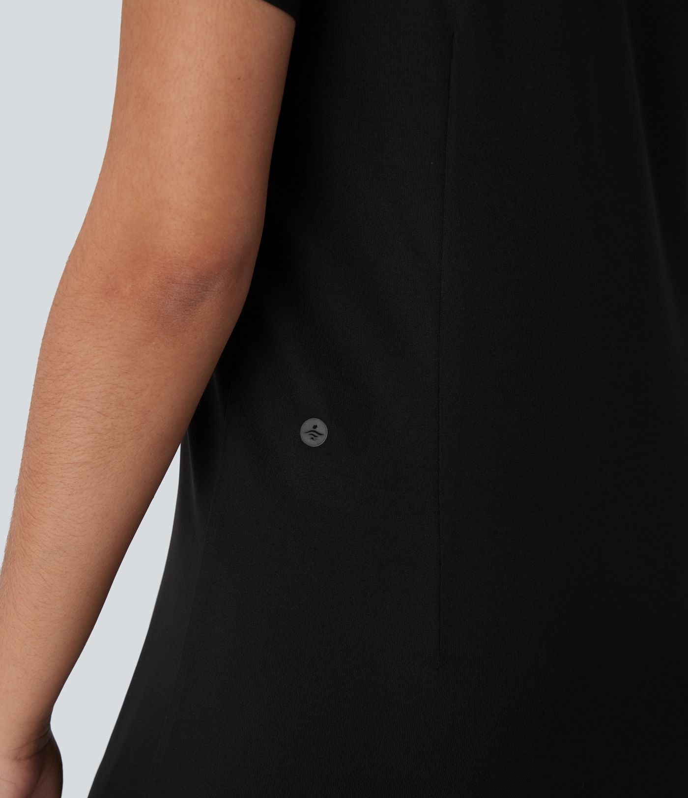 Robe tee-shirt mini décontractée unie col rond à manches courtes