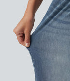 Jean Halara Flex™ mi-taille large ample délavé décontracté avec poches
