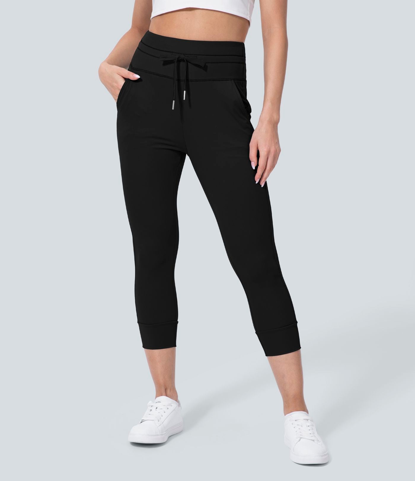 Jogging corsaire de yoga taille haute avec poches latérales Softlyzero™ Plush