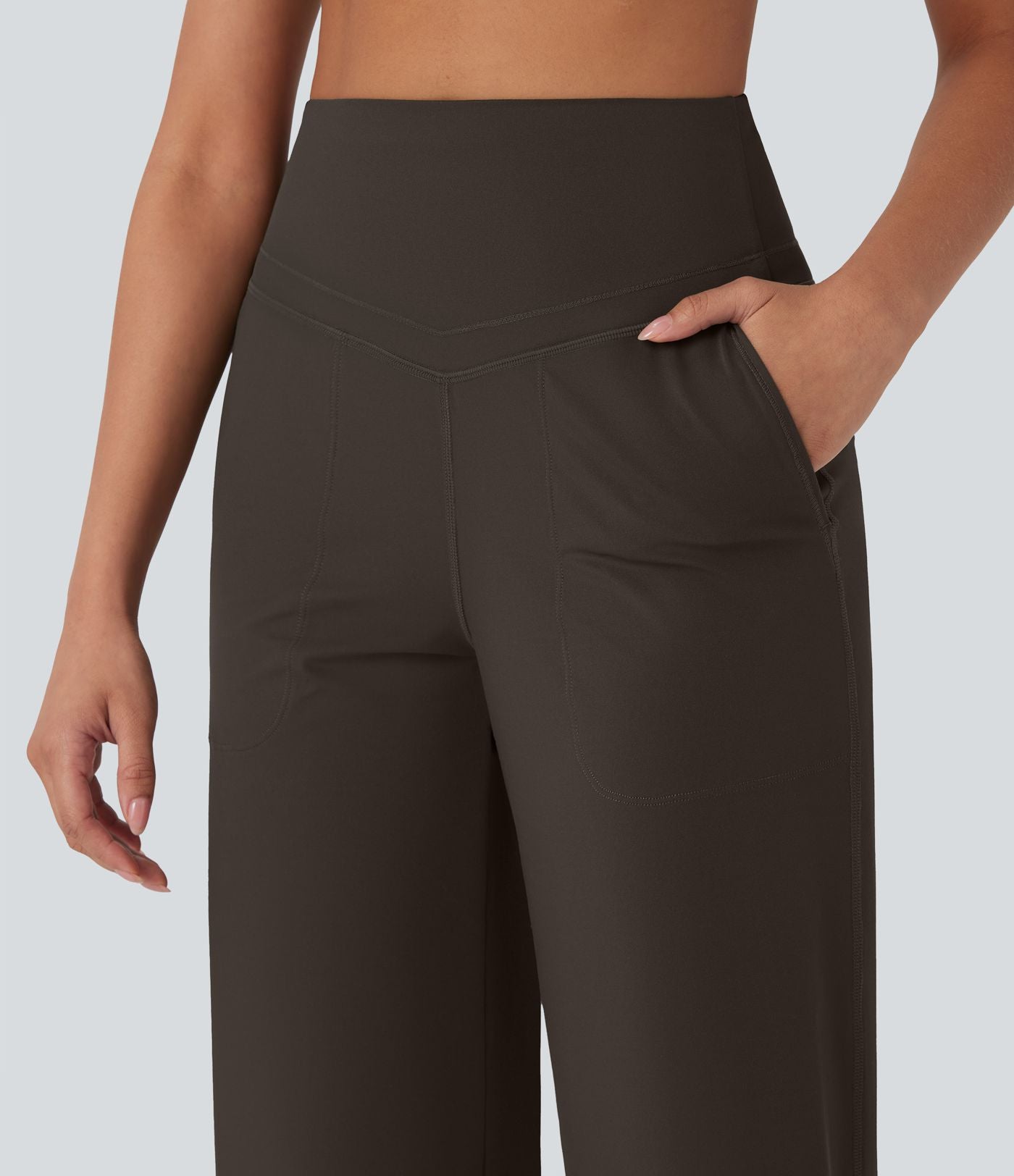 Pantalon de yoga droit gainant taille haute avec poches Halara UltraSculpt™