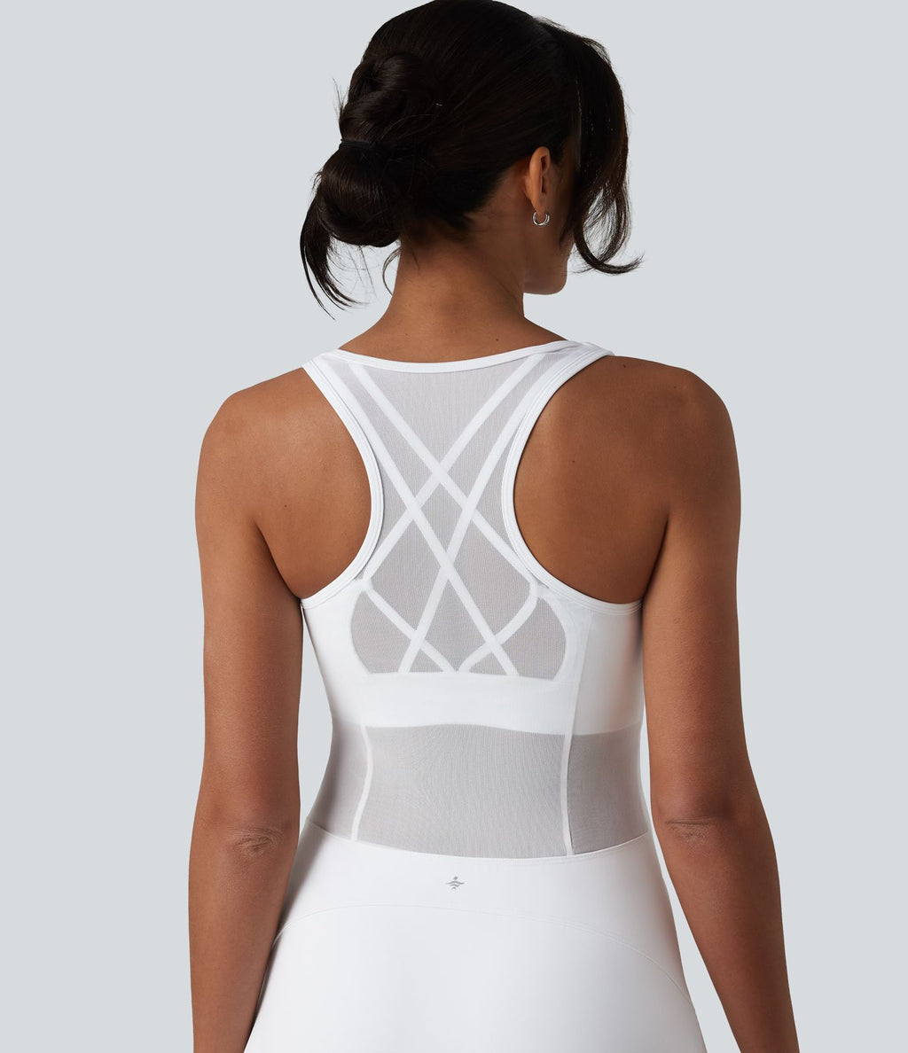 Robe de sport SoftlyZero™ Airy 2-en-1 à dos nageur croisé en mesh respirant avec brassière intégrée et effet frais InstantCool avec poches, protection solaire UPF50+