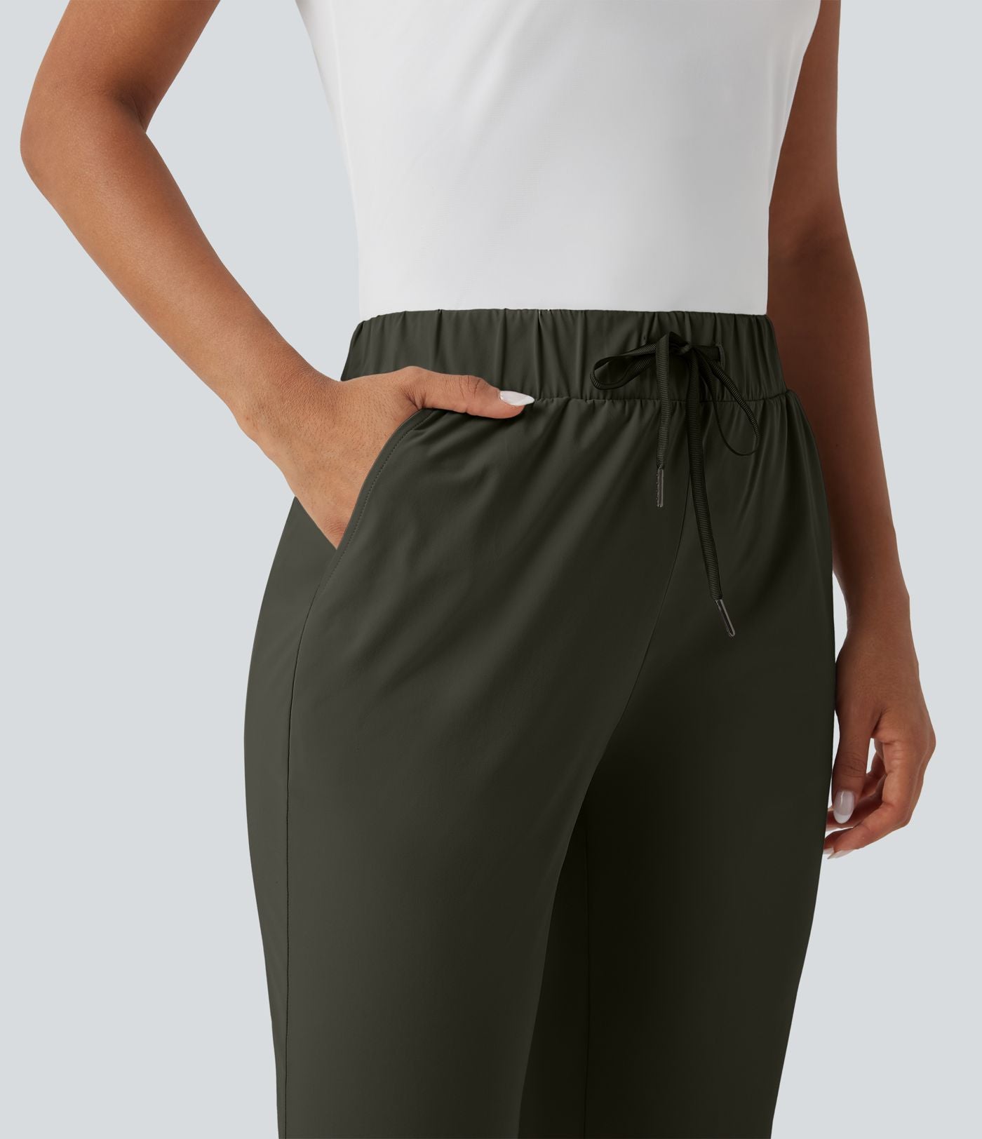 Pantalon golf fuselé taille haute cordon poches séchage rapide - Poche tee de golf