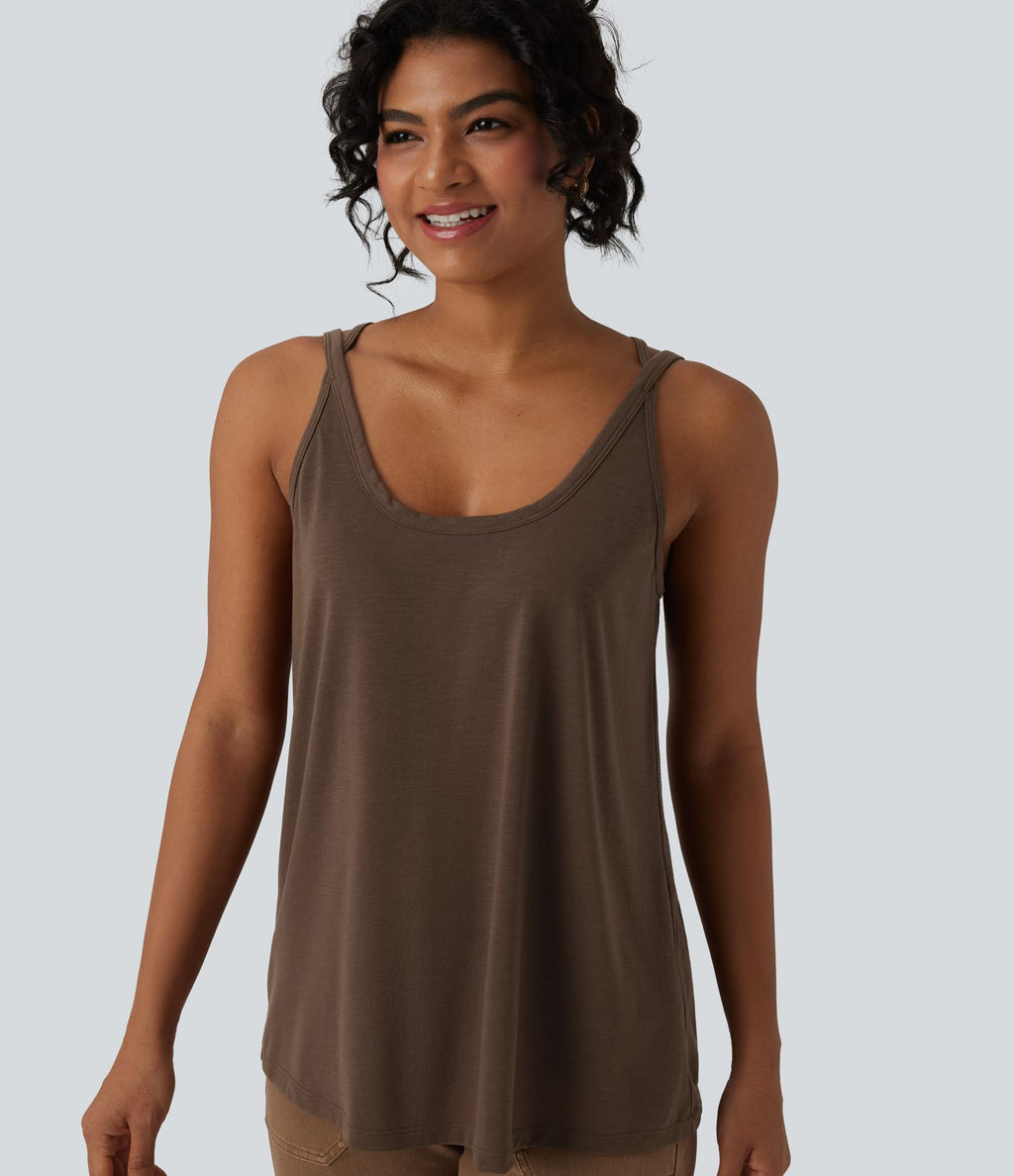 Débardeur casual col U coupe ample