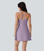 Softlyzero™ Plush Robe de danse courte dos nu avec short intégré - Version Easy Peasy