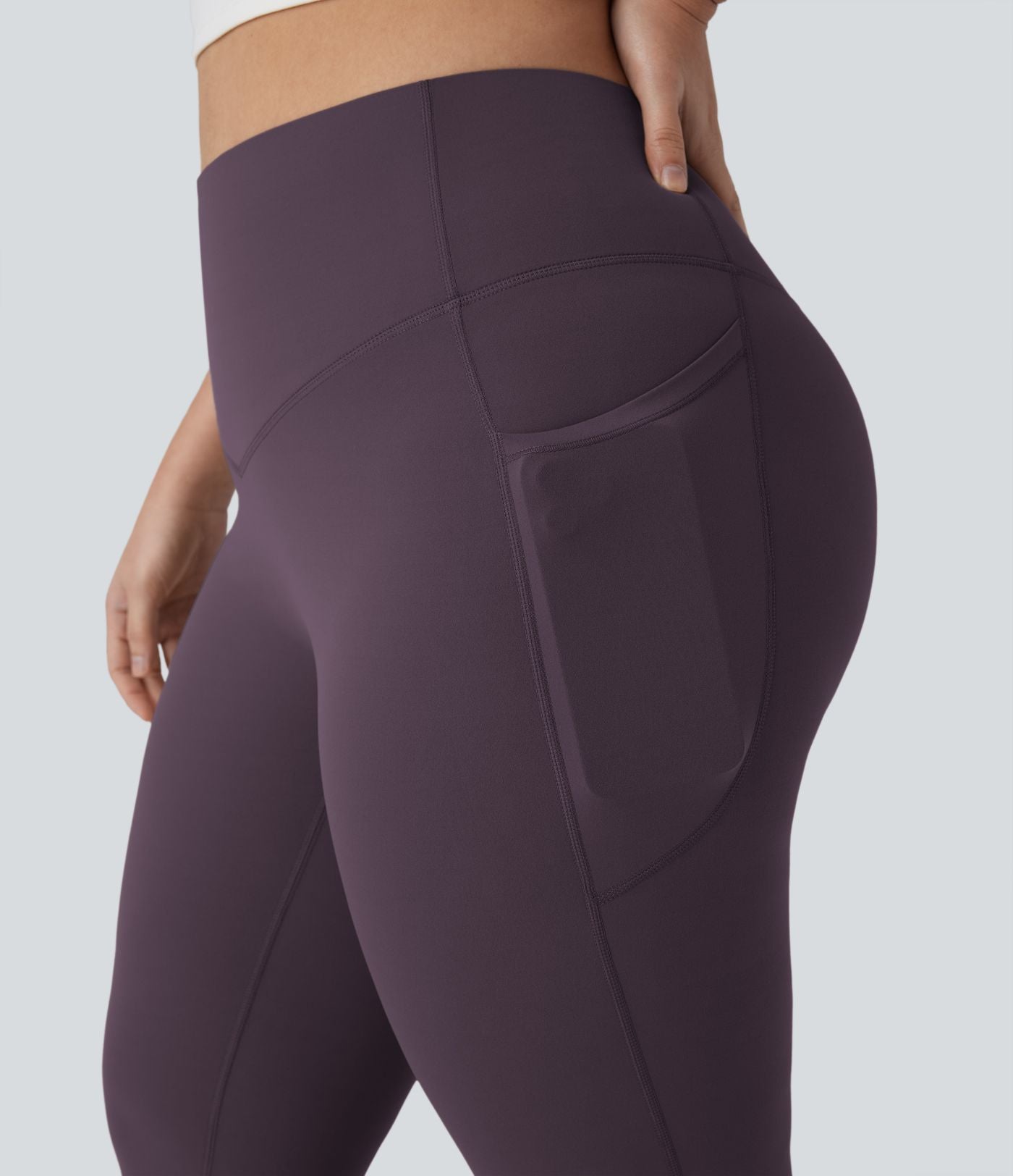 Pantalon de yoga à coupe bootcut gainant taille haute grande taille avec poches Halara UltraSculpt™