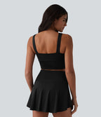 Débardeur de yoga court col U avec brassière intégrée