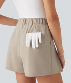 Short golf séchage rapide taille haute avec poches latérales - Poche pour tees de golf - UPF 40+