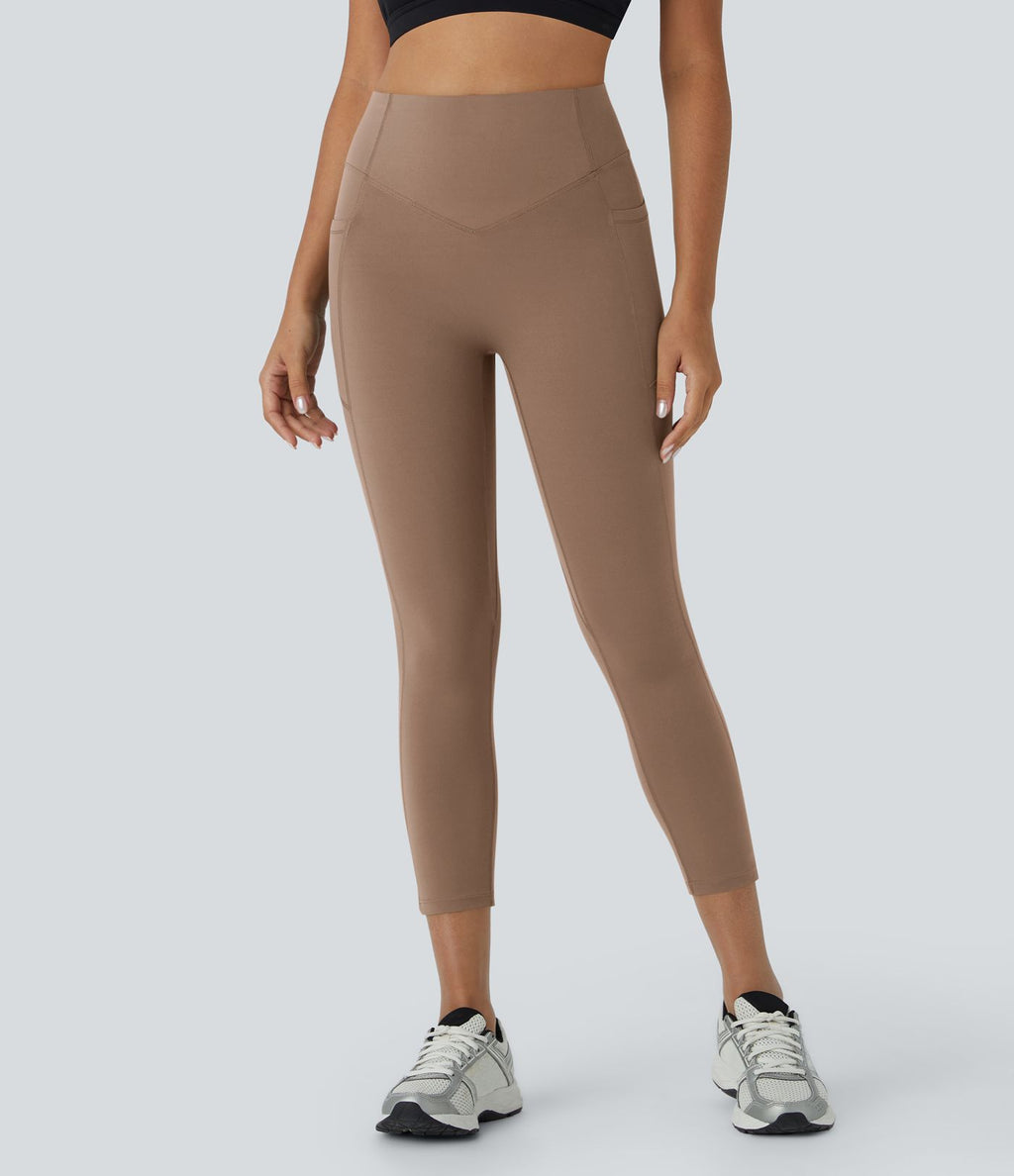 Legging corsaire d'entraînement gainant galbant taille haute avec effet scrunch et poches Halara UltraSculpt™