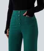 Halara Flex™ Pantalon tailleur pied-de-poule coupe droite taille haute avec poches