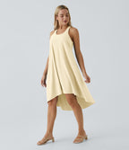 Robe décontractée mi-longue Breezeful™ dos nageur poche latérale fluide asymétrique séchage rapide A-C