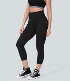 Legging capri yoga taille haute froncé effet push-up sans couture OneForm Seamless Flow
