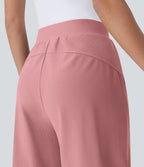 Short Bermuda Tailleur Fluide sculptant taille haute en maille gaufrée avec poches latérales