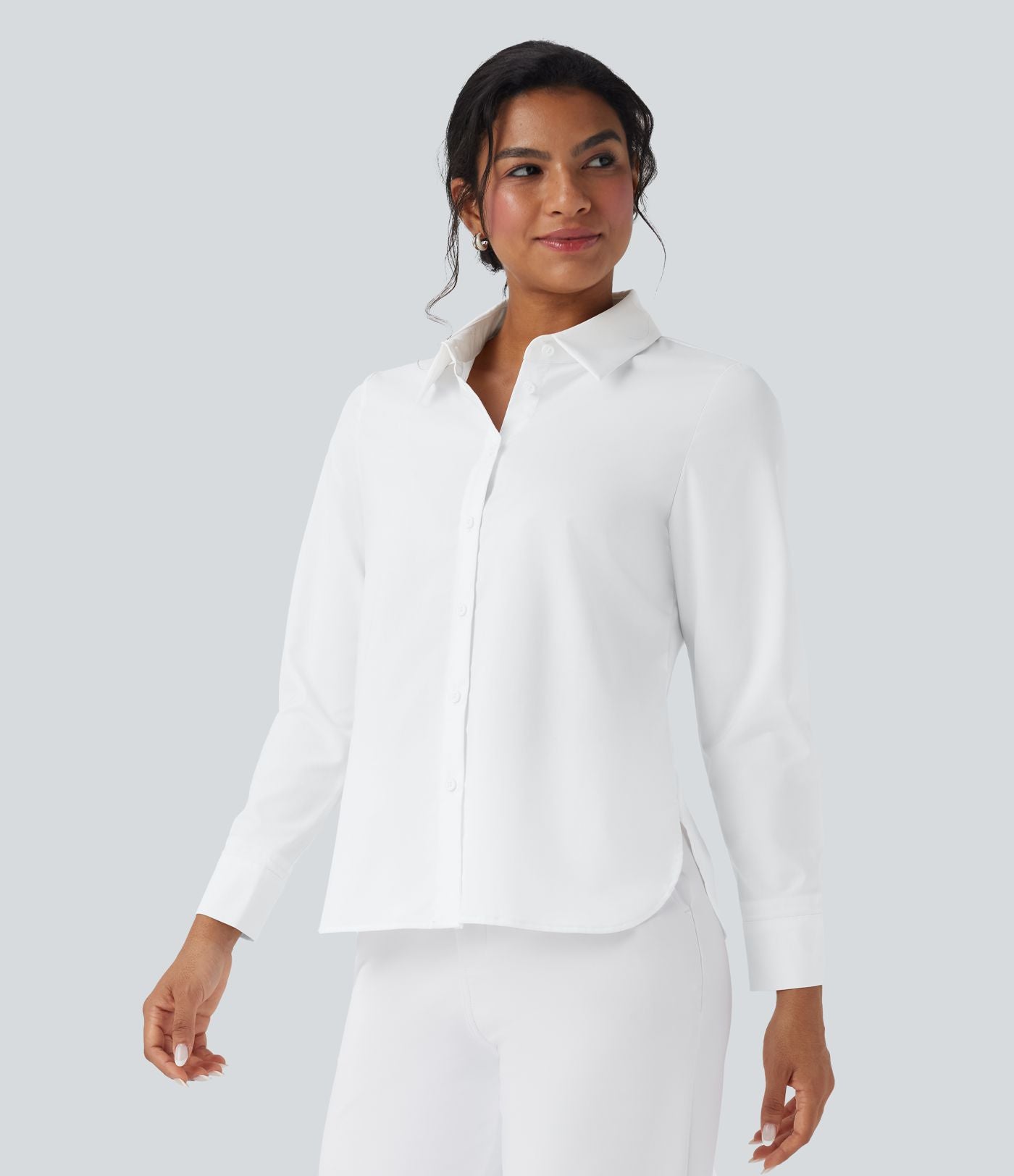 Chemise de travail unie à manches longues