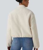 Veste sherpa décontractée zippée avec poches