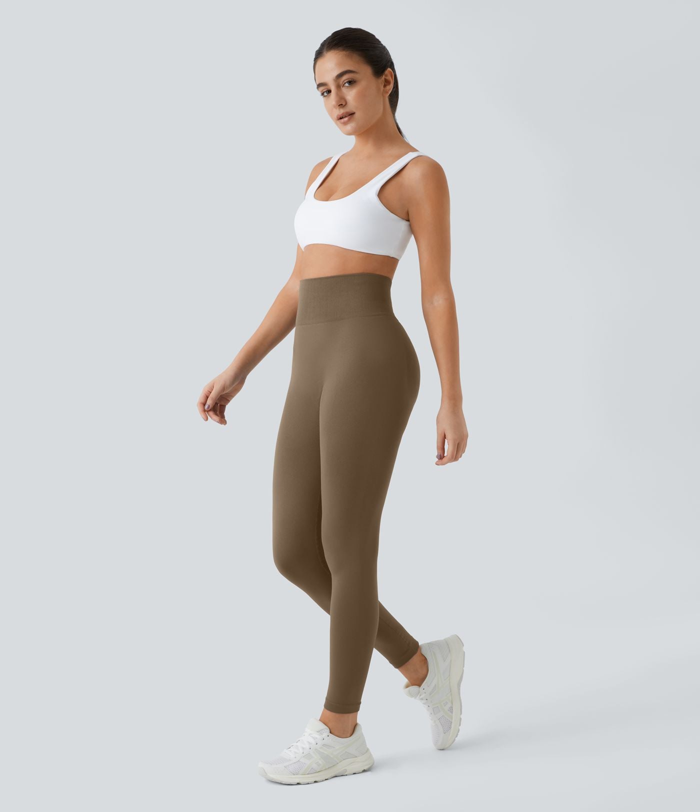 Legging taille haute froncé uni sans couture OneForm Seamless Flow