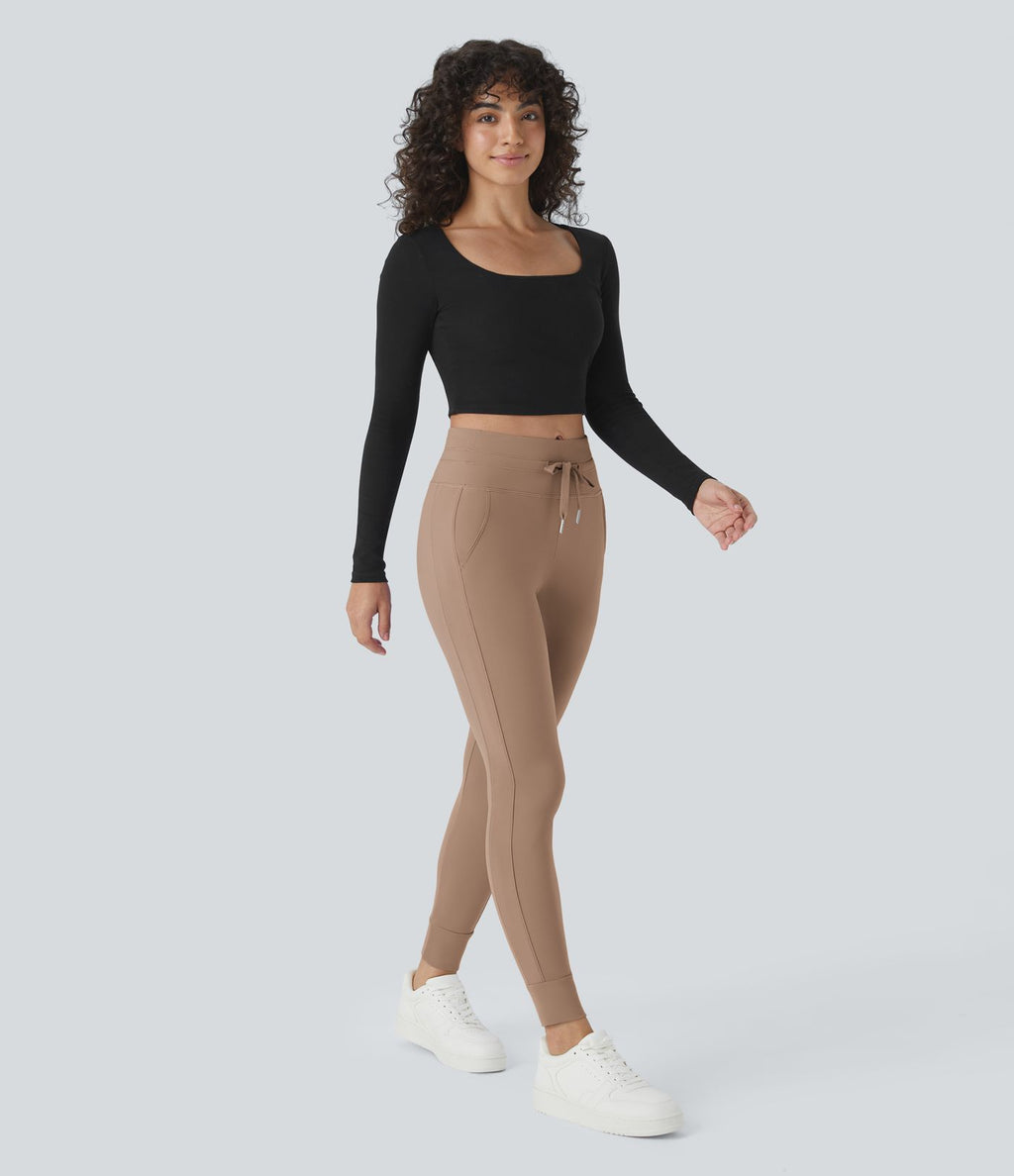 Jogging taille haute Softlyzero™ Plush avec cordon de serrage et poches latérales
