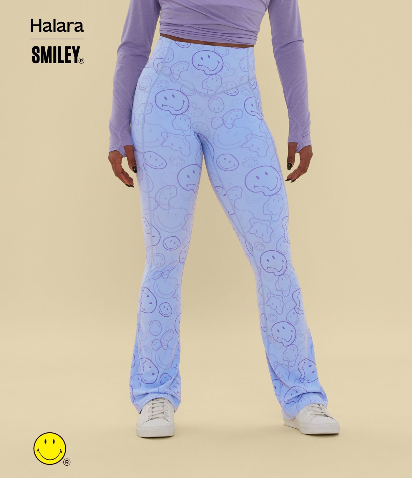 Legging de training bootcut Halara X Smiley® Halara UltraSculpt™ taille haute push-up froncé ventre plat avec poches